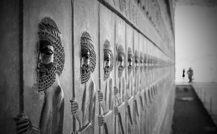 Persepolis, Black and White, HD wallpaper