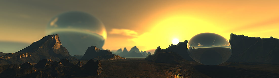 (3840 x 1080), Außerirdischer, Sonnenaufgang, HD-Hintergrundbild HD wallpaper