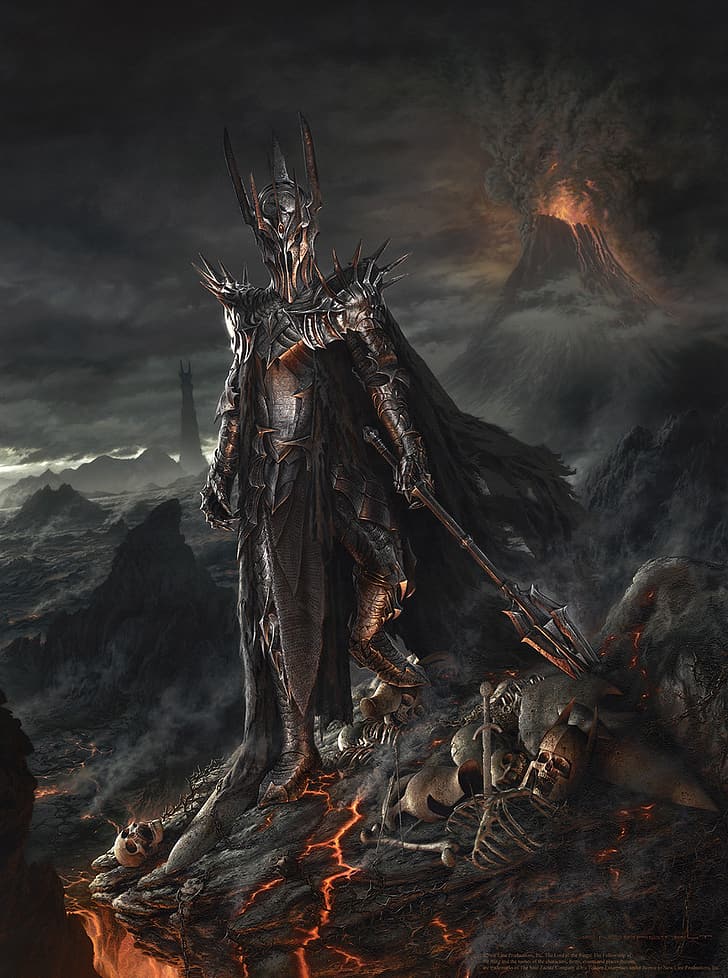 Sauron, El señor de los anillos, arte de fantasía, Fondo de pantalla HD, fondo de pantalla de teléfono