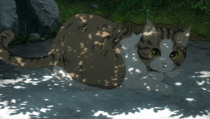Katze, Anime, Tiere, grüne Augen, HD-Hintergrundbild