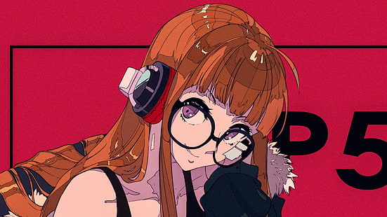 Persona, Persona 5, Futaba Sakura, แว่นตา, วอลล์เปเปอร์ HD HD wallpaper