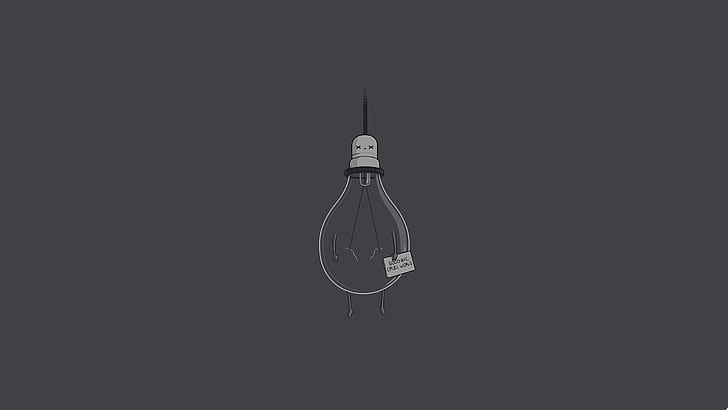 minimalis, sederhana, bola lampu, humor, humor gelap, Wallpaper HD