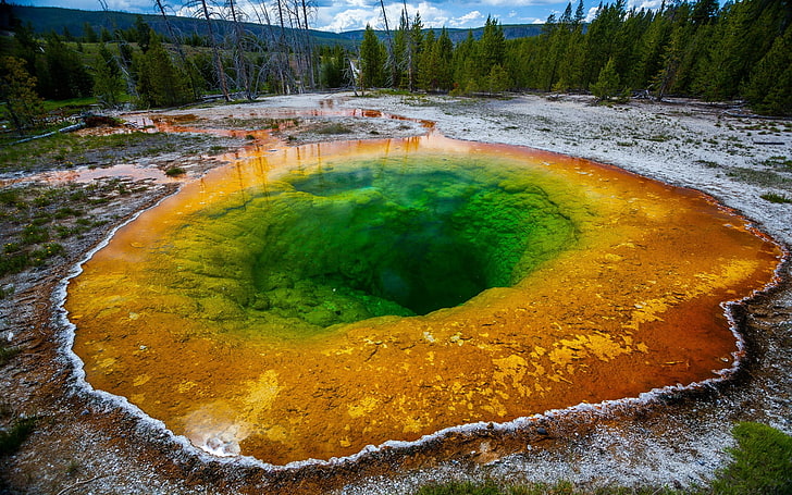 przyroda, krajobraz, woda, kolorowe, Park Narodowy Yellowstone, Tapety HD