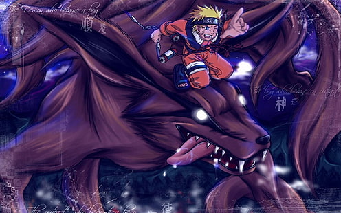 Naruto, Anime, Naruto, Kurama (Naruto), Naruto Uzumaki, Nine-Tails (Naruto), HD wallpaper HD wallpaper