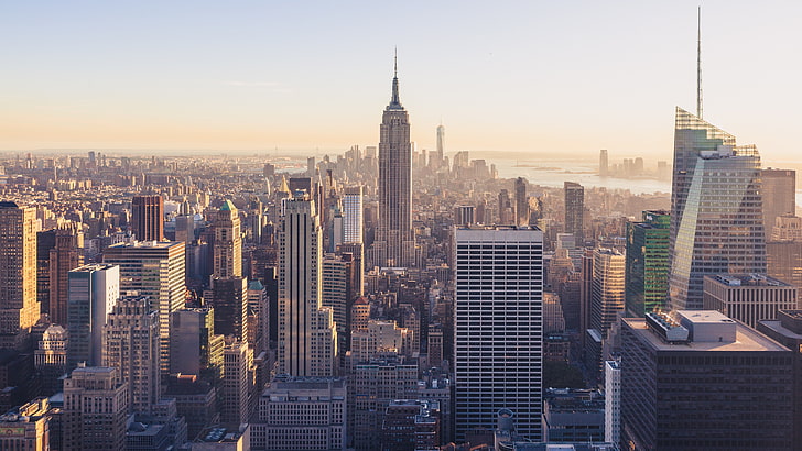 도시, 고층 빌딩, 미국, 4K, 뉴욕 시티, HD 배경 화면