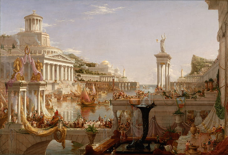 kekaisaran Romawi, lukisan, kanvas, Roma Kuno, Wallpaper HD
