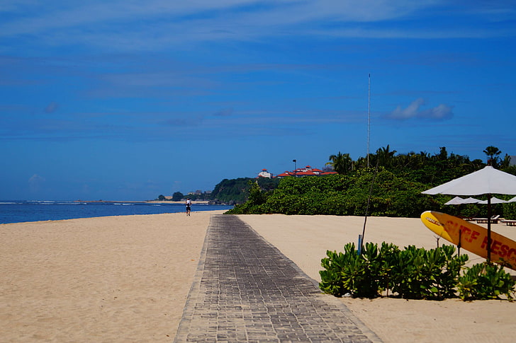 bali, beach, board walk, boardwalk, ocean, pacific ocean, sand, tropical, vacation, walk way, walkway, HD wallpaper