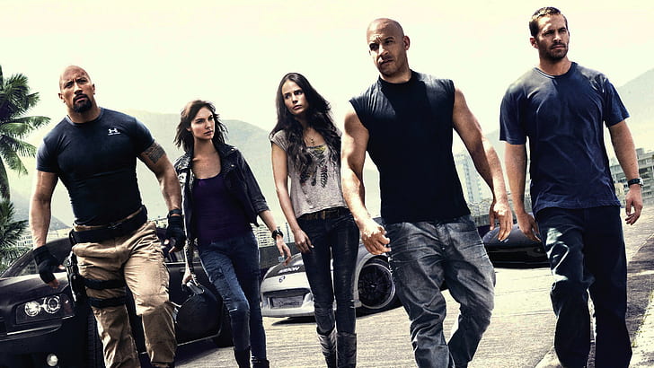 Fast &amp; Furious Cast Vin Diesel Paul Walker Dwayne Johnson Jordana Brewster  Gal Gadot HD, HD wallpaper | Wallpaperbetter