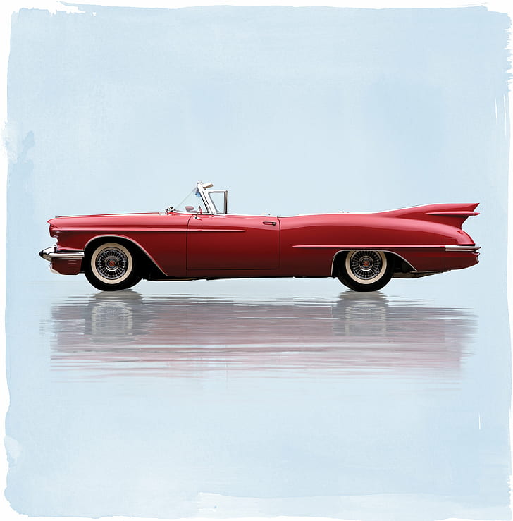 1958, биарриц, кадиллак, кабриолет, эльдорадо, роскошь, прототип, дождевая капля-мечта, ретро, HD обои, телефон обои