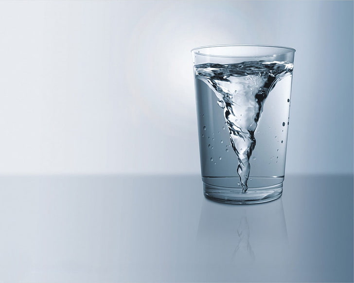 clear drinking glass filled with water, water, Glass, whirlpool, HD wallpaper