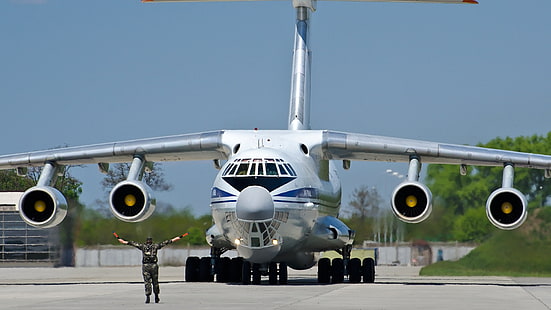 El avión, el Il-76, transporte militar, Ilyushin, fuerza aérea ucraniana, Fondo de pantalla HD HD wallpaper