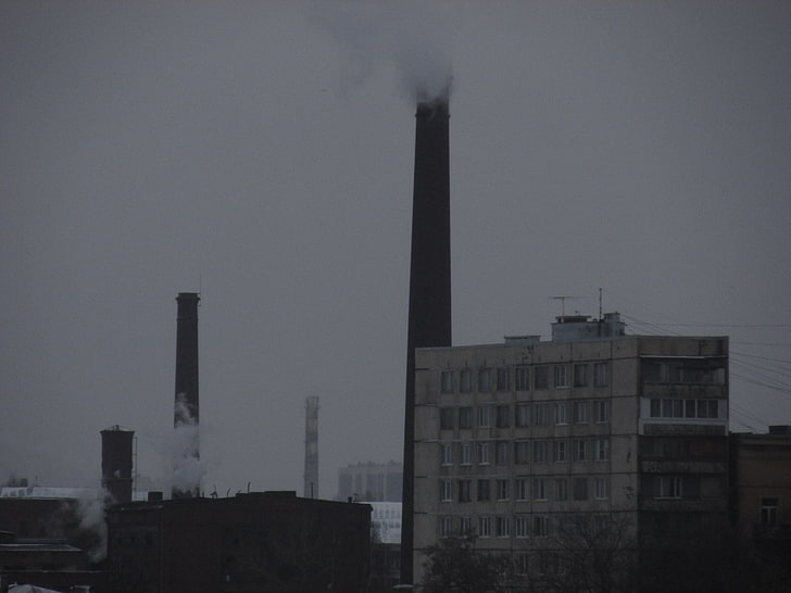 เมืองพื้นหลังเรียบง่ายอาคารโรงงานรัสเซีย, วอลล์เปเปอร์ HD