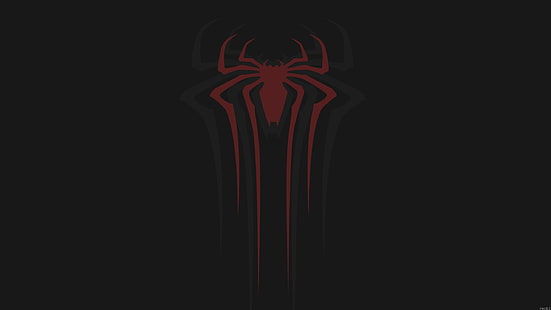 Marvel Spider-Man логотип, Человек-паук, стена, Marvel Cinematic Universe, минимализм, HD обои HD wallpaper