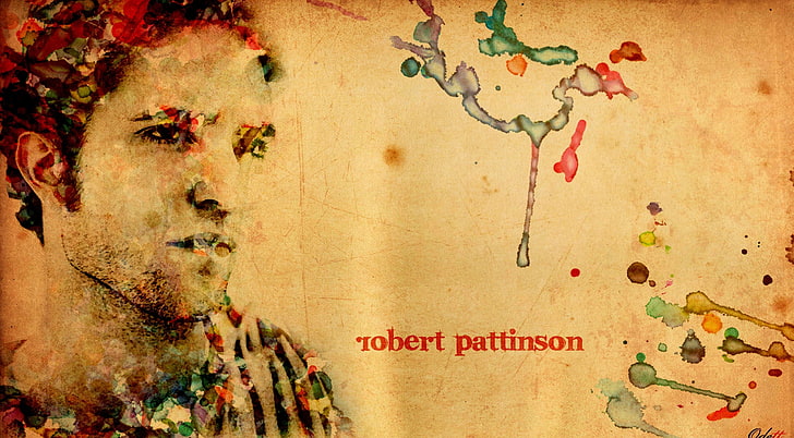 Robert Pattinson, Robert Pattinson painting, Vintage, Aero/Creative, robert, pattinson, robert pattinson, twilight, actor, HD wallpaper