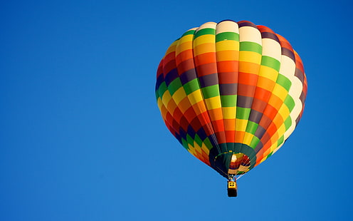 Балон с горещ въздух, синьо небе, спорт, горещ, въздух, балон, син, небе, спорт, HD тапет HD wallpaper