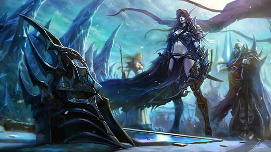 Affiche de Warcraft, World of Warcraft, Sylvanas Windrunner, Jaina Proudmoore, roi-liche, Fond d'écran HD HD wallpaper