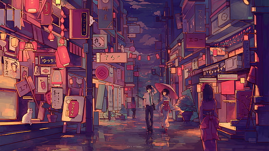 Anime, tu nombre., Mitsuha Miyamizu, Taki Tachibana, Fondo de pantalla HD HD wallpaper