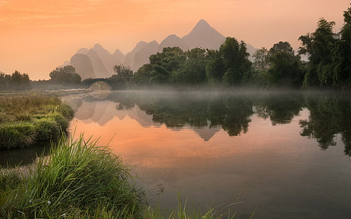 Yulong River Near Yangshuo In Southern China 4k Ultra Hd Desktop Wallpapers For Computers Laptop Tablet And Mobile Phones 3840×2400, HD wallpaper HD wallpaper