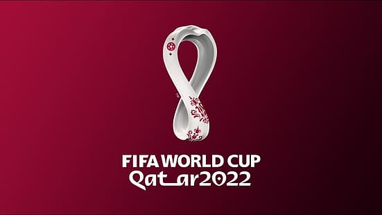  FIFA World Cup, sport, sports, soccer, logo, red background, 2022 (Year), HD wallpaper HD wallpaper