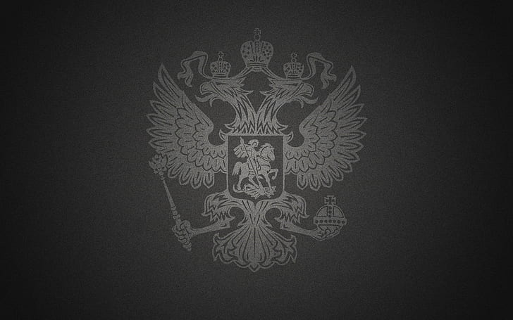 Schwarzer Hintergrund, Doppeladler, das russische Wappen, HD-Hintergrundbild