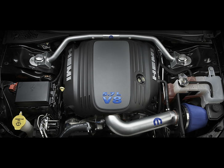2010 Mopar Engine, 2010, dodge, hemi, challenger, muslce car, mopar, cars, HD wallpaper