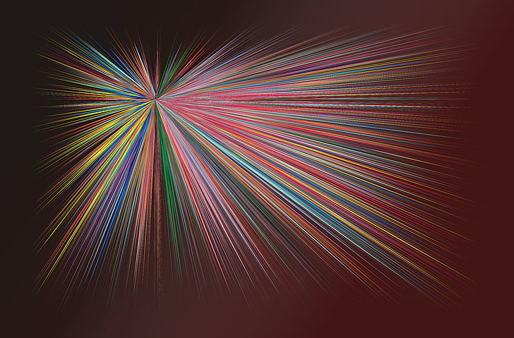 multicolored abstract illustration, abstraction, lines, rays, bright, colorful, HD wallpaper