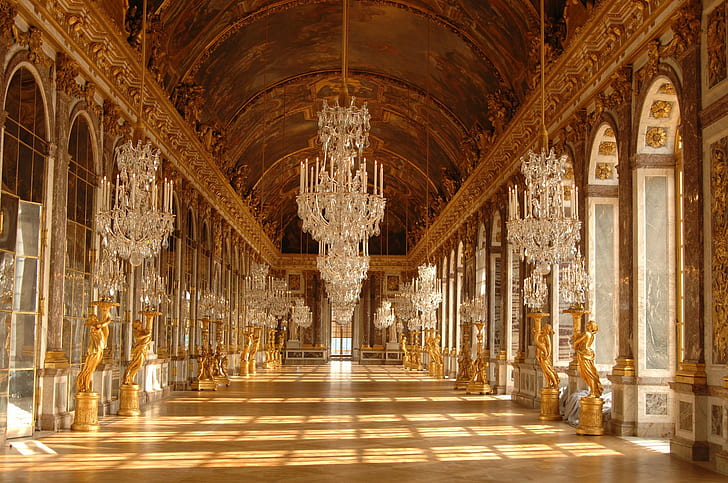 bâtiment, château, conception, France, français, palais, chambre, Versailles, Fond d'écran HD
