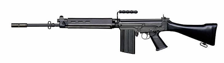 rifle negro FN, arma, FN FAL, rifles, rifle negro, Fondo de pantalla HD
