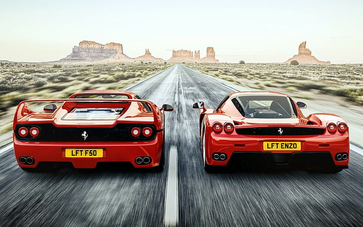 Ferrari F50 Enzo Rear View Speed Road Hd Wallpaper Wallpaperbetter