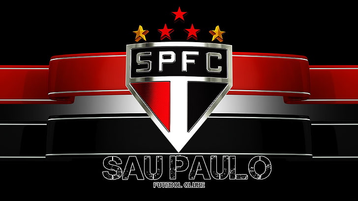 Logo SPFC Sau Paulo, Sau Paulo, Brazylia, piłka nożna, sport, kluby piłkarskie, São Paulo, Tapety HD