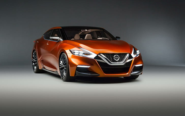 Nissan Sport Sedan Concept, turuncu nissan sedan, konsept, sedan, spor, nissan, araba, HD masaüstü duvar kağıdı