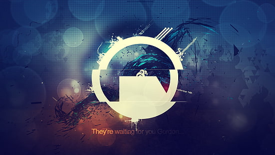 weiße und mehrfarbige Illustration, Half-Life, Black Mesa, Typografie, Videospiele, HD-Hintergrundbild HD wallpaper