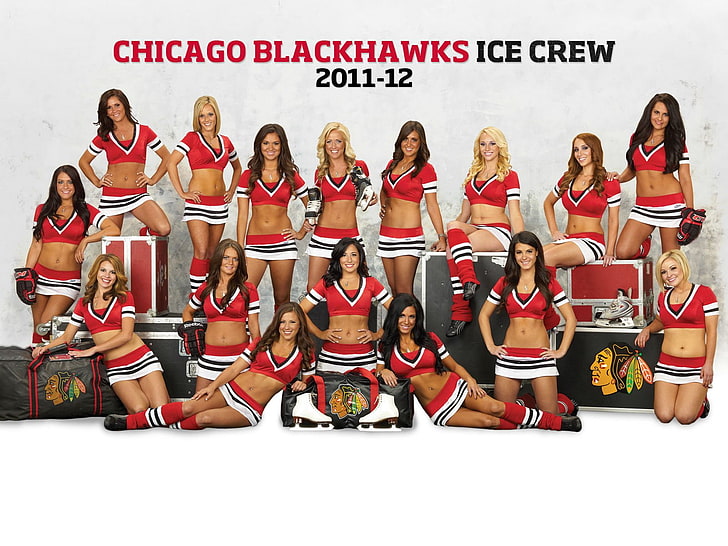 blackhawks, cheerleader, chicago, hockey, nhl, Sfondo HD
