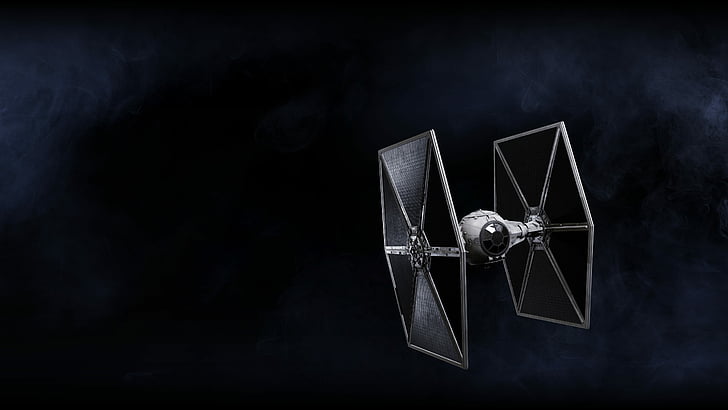 black and white Tie Fighter flying in space, TIE fighter, Star Wars Battlefront II, 5K, HD wallpaper