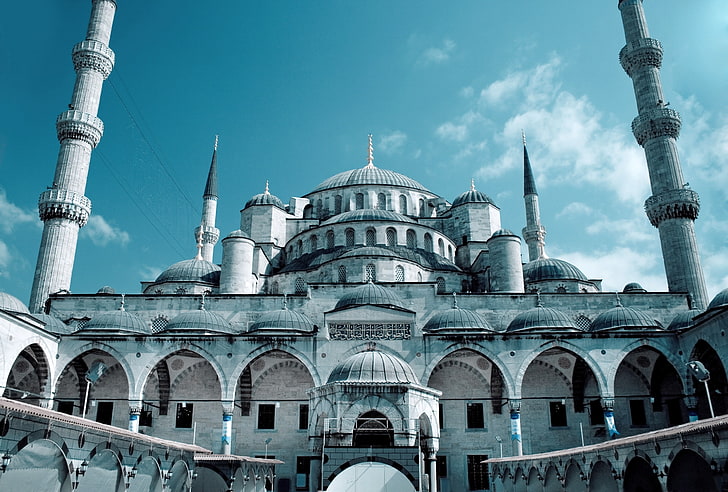 スルタンアーメドモスク、グランドモスク、スルタンアフメットモスク、イスタンブール、トルコ、 HDデスクトップの壁紙