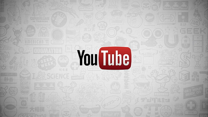 YouTube logo, YouTube, geek, science, HD wallpaper