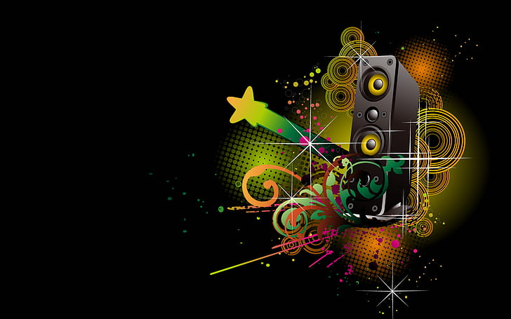 Colorful Music Speaker, colorful, music, speaker, vector and design, HD  wallpaper | Wallpaperbetter