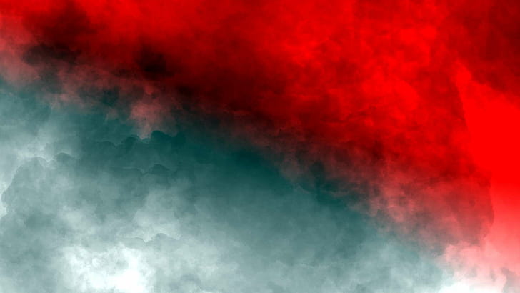 bewölkter roter Himmel, farbiger Rauch, Rauch, HD-Hintergrundbild