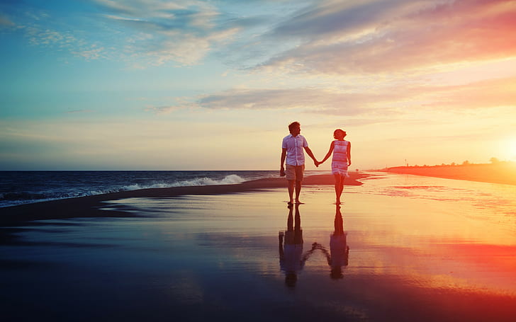 Couple At The Promenade, ความรัก, คู่รัก, ความสัมพันธ์, เดินเล่น, วอลล์เปเปอร์ HD