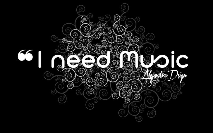 i need music sign, quote, abstract, HD wallpaper