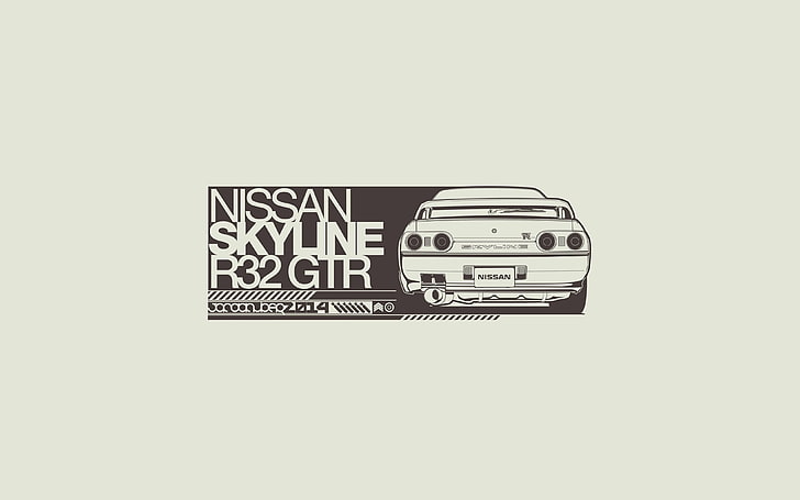 Обои Nissan Skyline R32 GTR, Рисунок, Nissan, GT-R, Art, R32, Skyline, JDM, GTR, HD обои