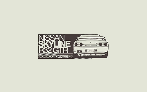 Tapeta Nissan Skyline R32 GTR, rysunek, Nissan, GT-R, sztuka, R32, Skyline, JDM, GTR, Tapety HD HD wallpaper