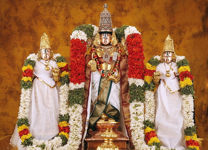 Статуя лорда Венкатешвары, статуэтка индуистского божества, Бог, лорд Шринатджи, статуя, лорд, лорд Венкатешвара, HD обои