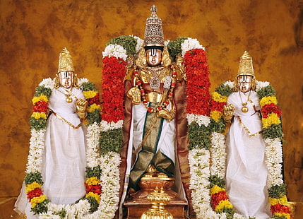 Estátua do senhor Venkateswara, estatueta da divindade hindu, Deus, senhor Shrinathji, estátua, senhor, senhor venkateswara, HD papel de parede HD wallpaper
