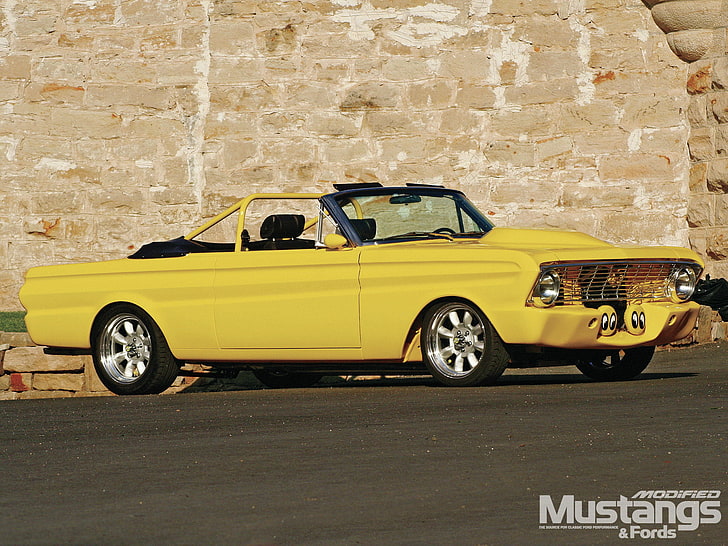 1964, cars, classic, falcon, ford, muscle, tuning, yellow, HD wallpaper