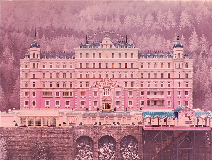 Film, Grand Budapest Hotel, Hotel, Pink, HD tapet