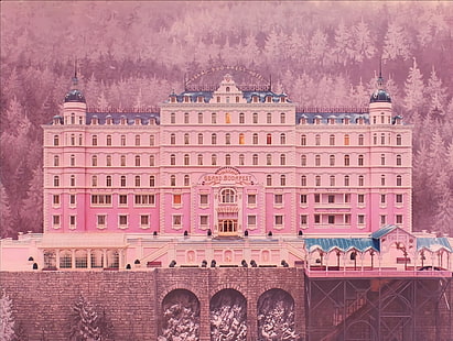 Film, Grand Budapest Hotel, Hotel, Pink, HD tapet HD wallpaper