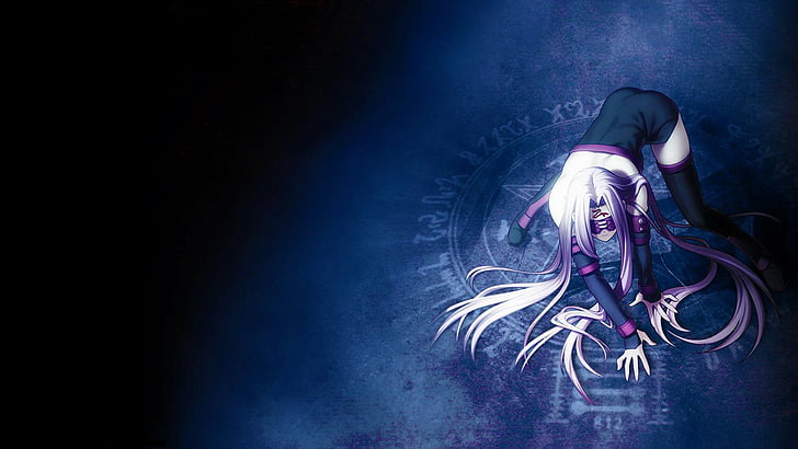Fate Series, Fate / Stay Night, Anime, Long Hair, Mask, Rider (Fate / stay night), White Hair, Woman, HD тапет