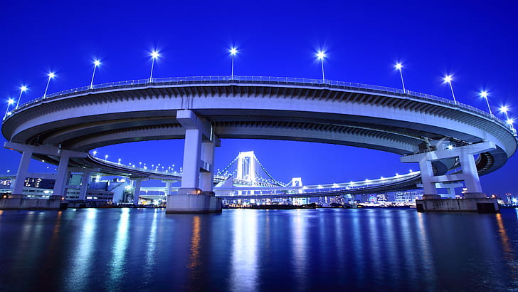 Ponts, Rainbow Bridge, Bridge, Tokyo, Fond d'écran HD