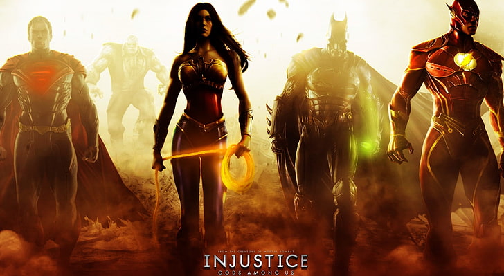 Injustice Gods Within Us（2013）、Injustice Gods Between Usデジタル壁紙、ゲーム、その他のゲーム、キャラクター、バットマン、スーパーヒーロー、スーパーマン、格闘ゲーム、2013、フラッシュ、不正、netherrealm studios、 HDデスクトップの壁紙